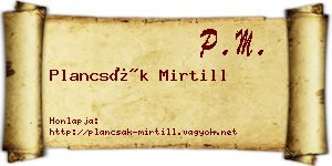 Plancsák Mirtill névjegykártya